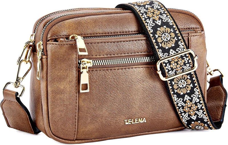 Telena Small Crossbody Bags For Women Vegan Leather Crossbody Purse With Adjustable Wide Strap For Daily Life - Image 1
